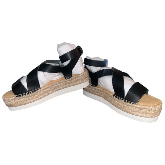 Soludos Black leather Olympia Espadrille Sandal! Size women’s 9!🔥NEW IN BOX - Picture 3 of 11